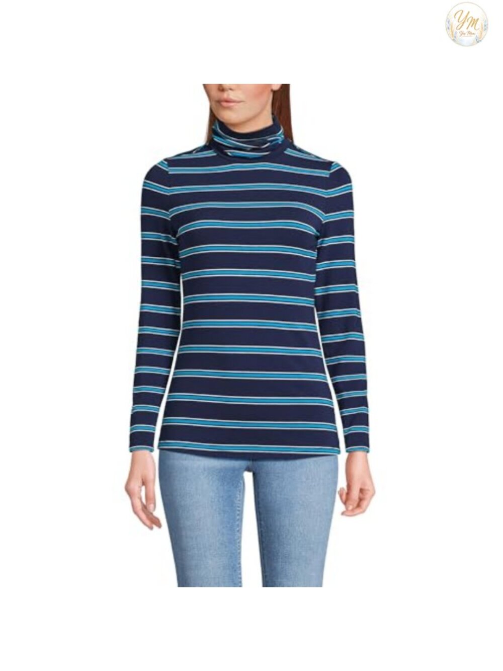Lands' End Cotton Modal Turtleneck Pullover Sweater